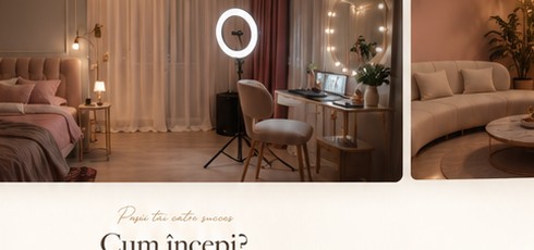 Cameră de studio elegantă și cozy