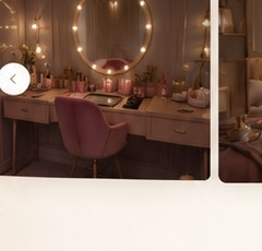 Zonă de make-up cu lumină caldă